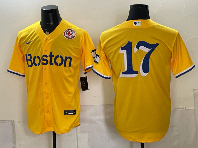2026 Men Boston Red Sox #17 yellow Nike MLB Jersey 0816003